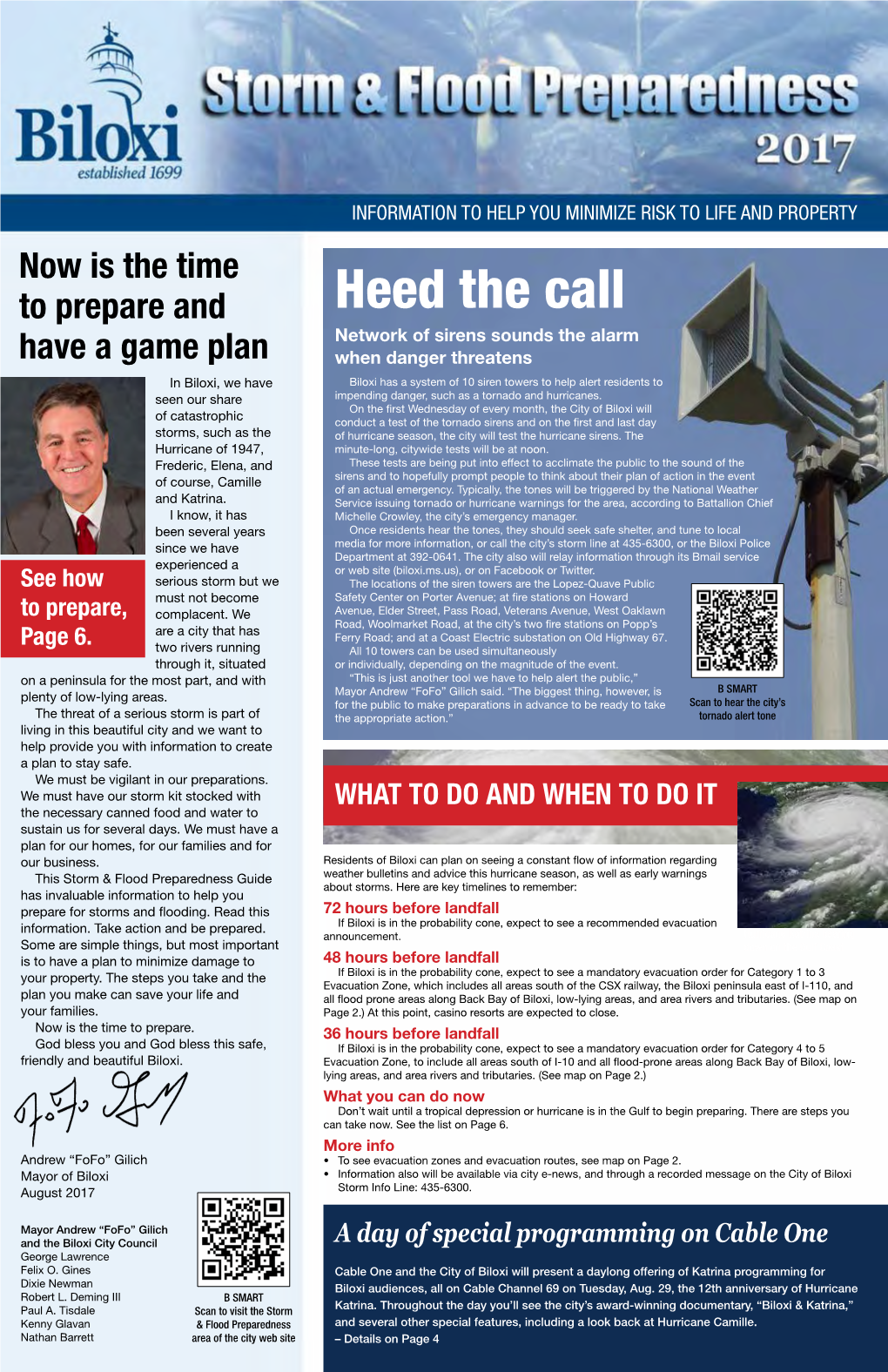 See the Storm & Flood Preparedness Newsletter