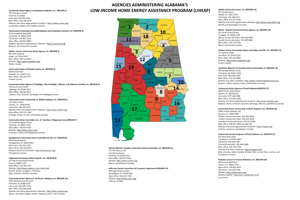 Agencies Administering Alabama's Low-Income Home Energy Assistance Program (Liheap)