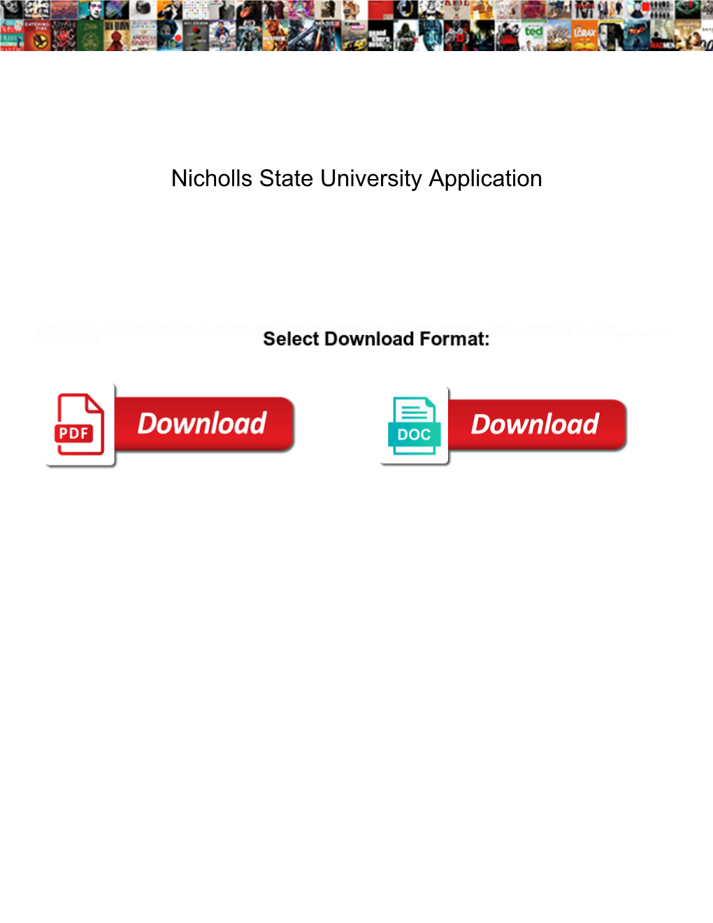 Nicholls State University Application