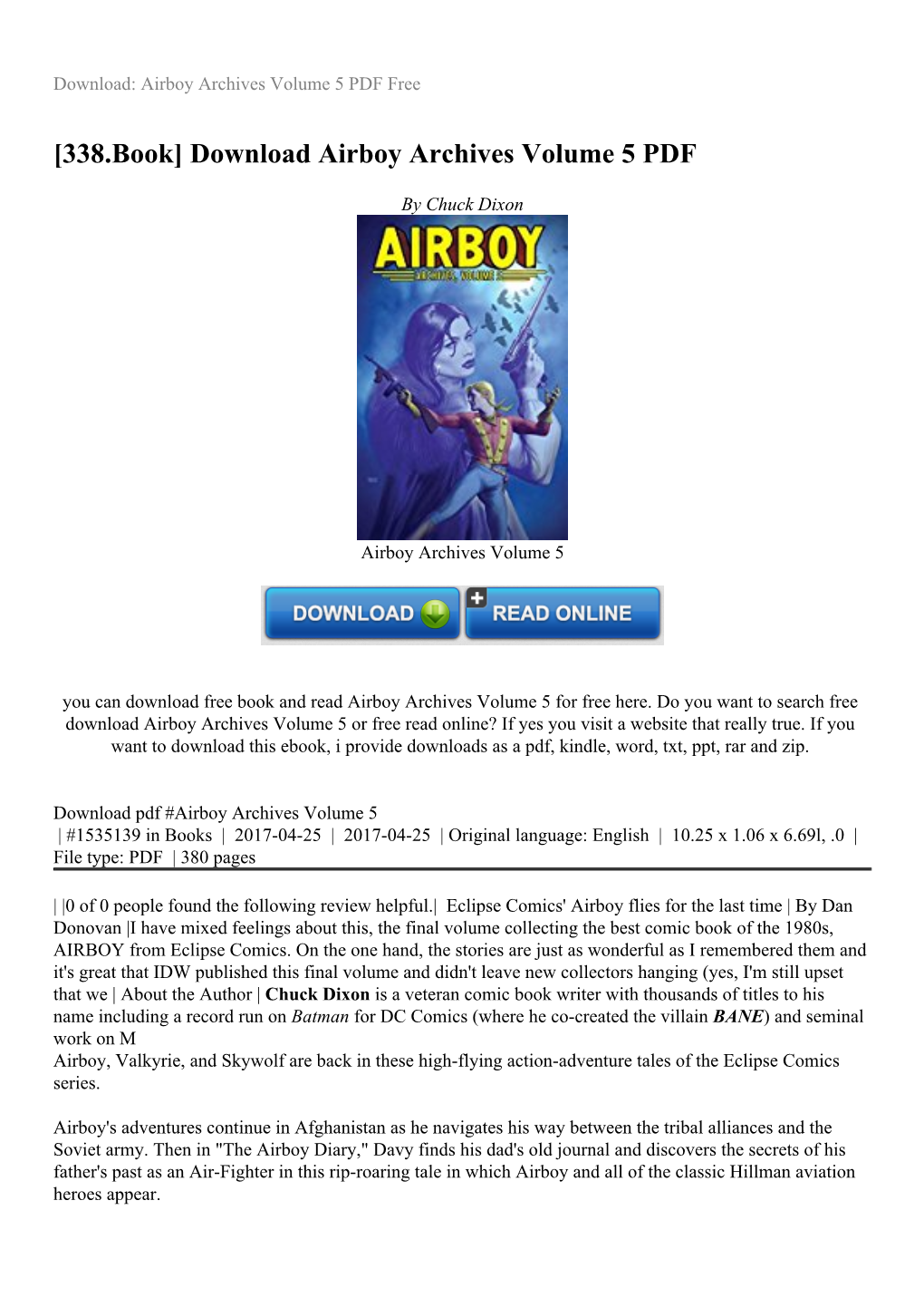 Download Airboy Archives Volume 5 PDF