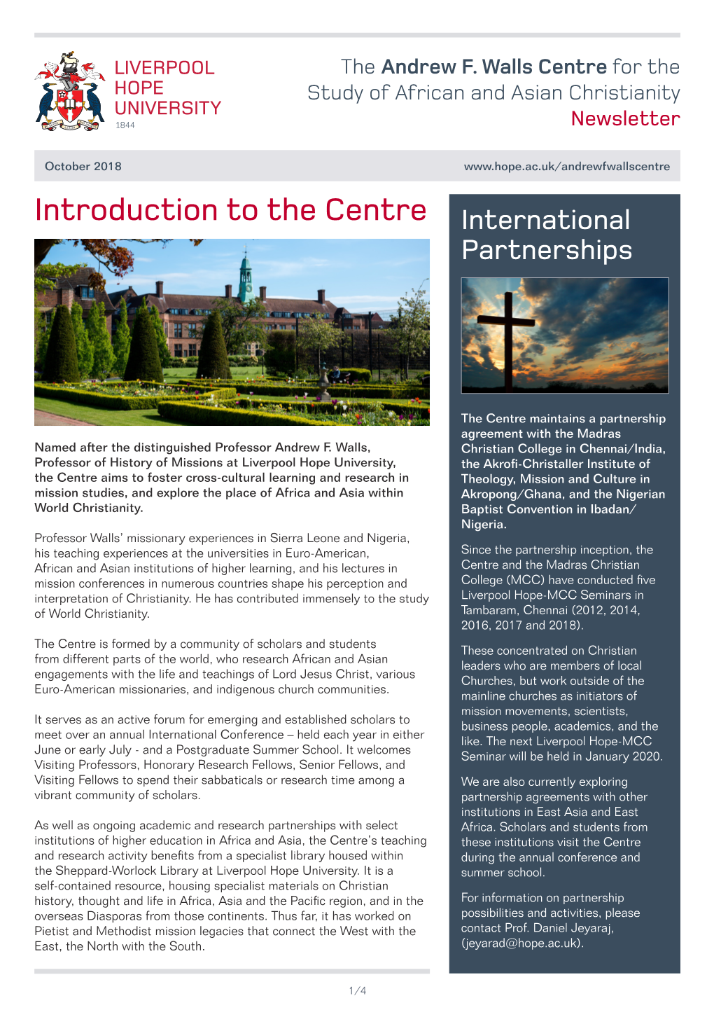 Introduction to the Centre International Partnerships