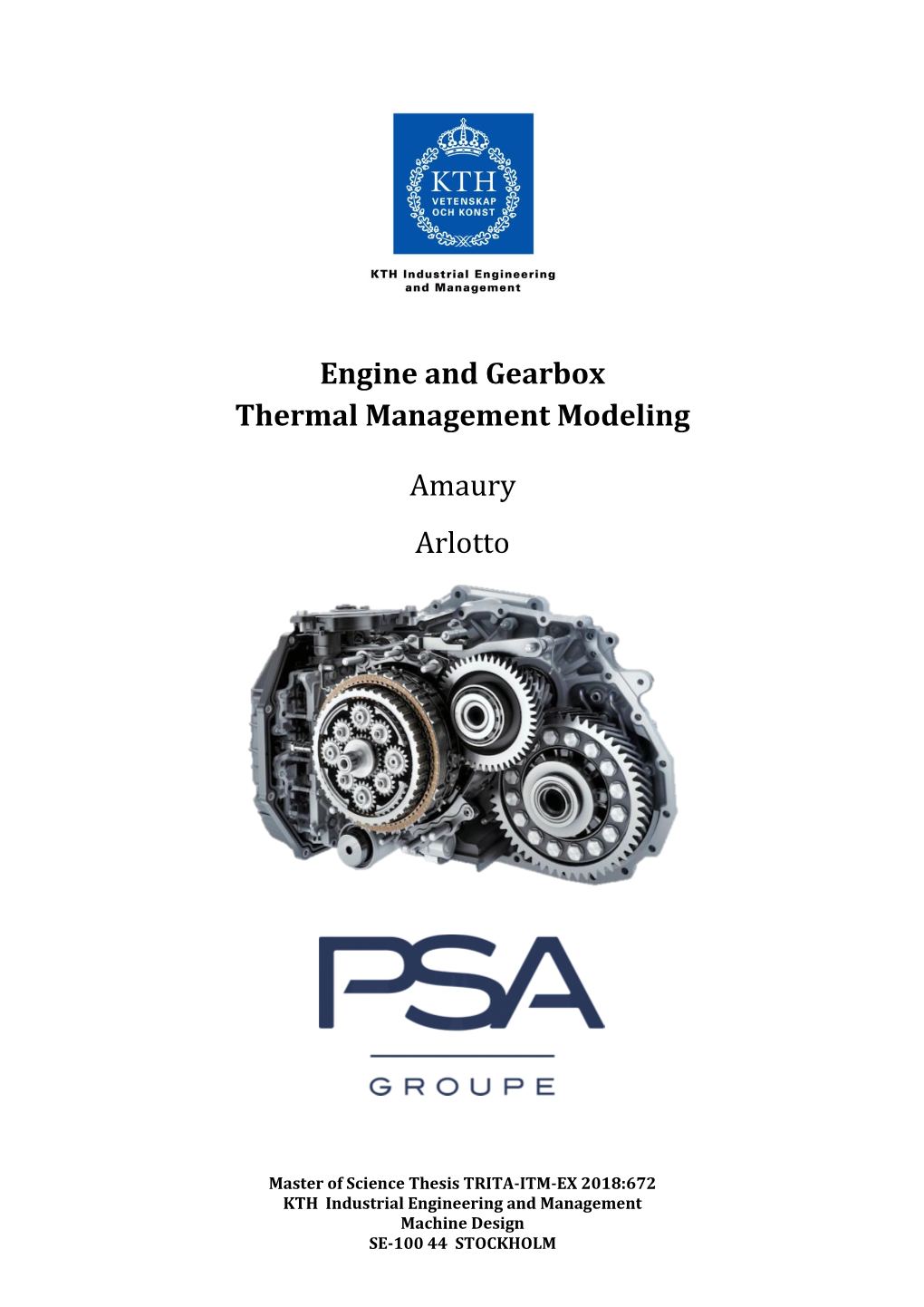 Engine and Gearbox Thermal Management Modeling Amaury