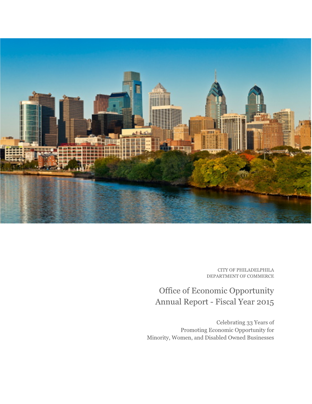 Office of Economic Opportunity Annual Report - Fiscal Year 2015