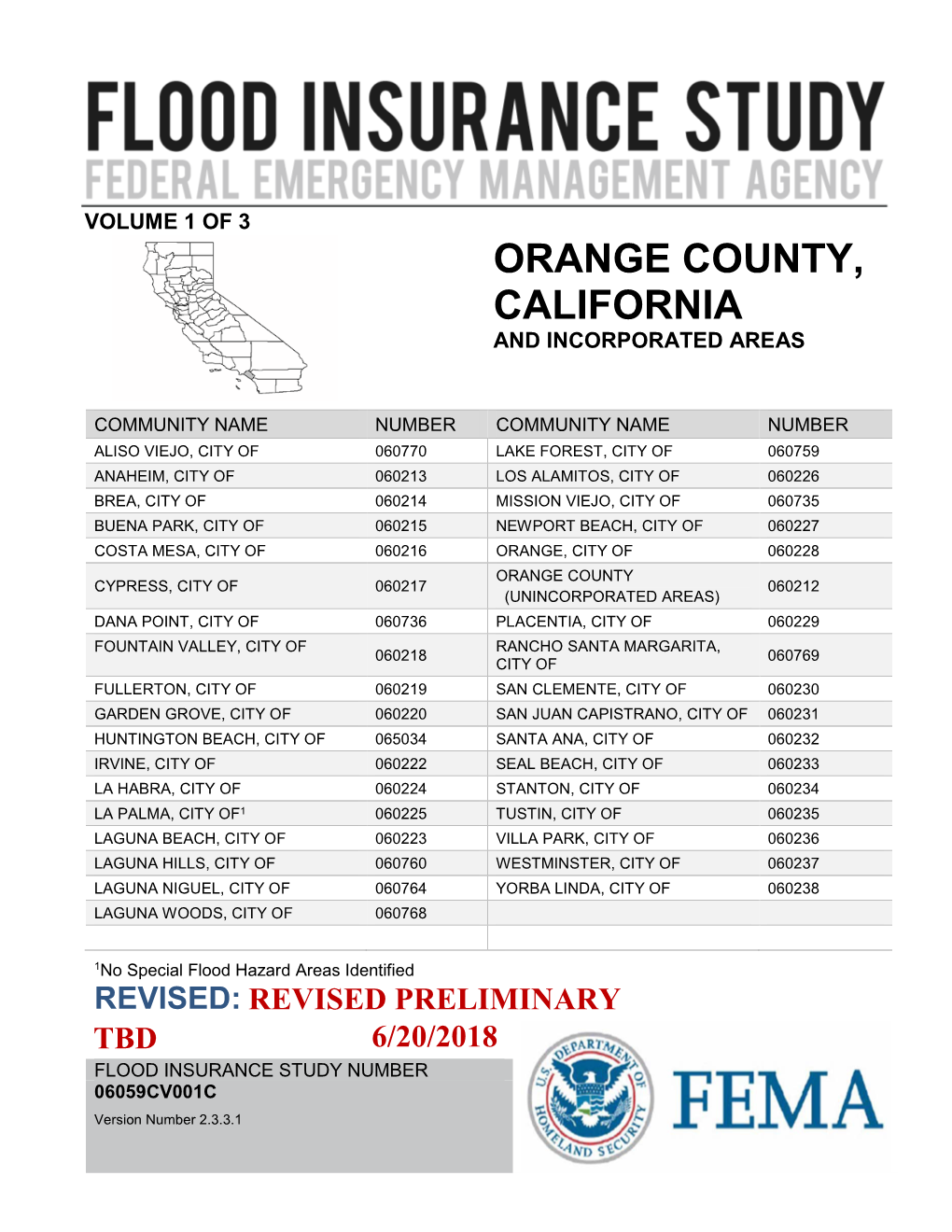 Orange County, California and Incorporated Areas