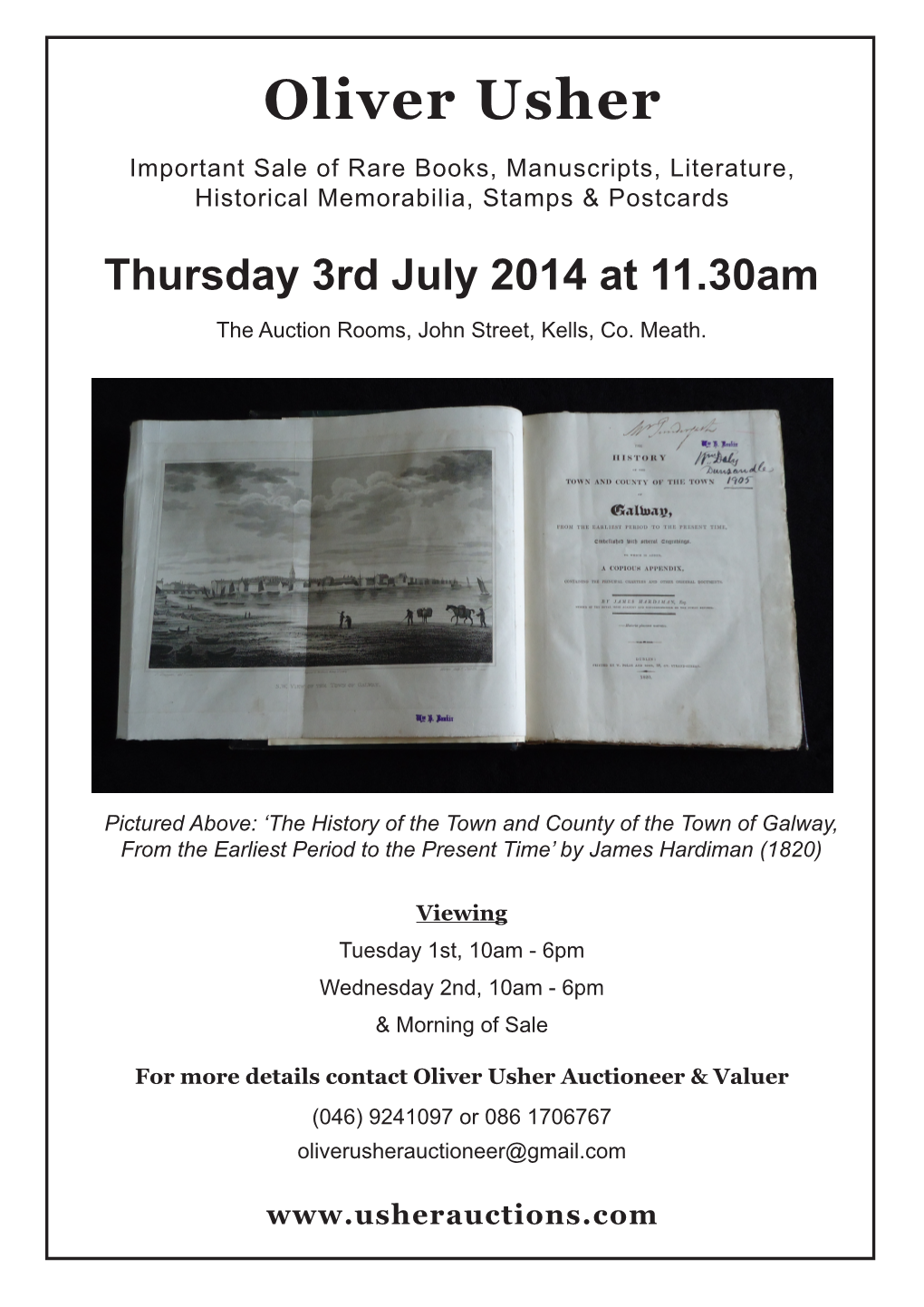 Thursday 3Rd July 2014 at 11.30Am the Auction Rooms, John Street, Kells, Co