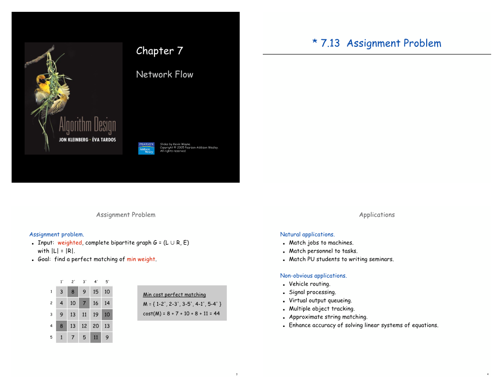 Chapter 7 * 7.13 Assignment Problem