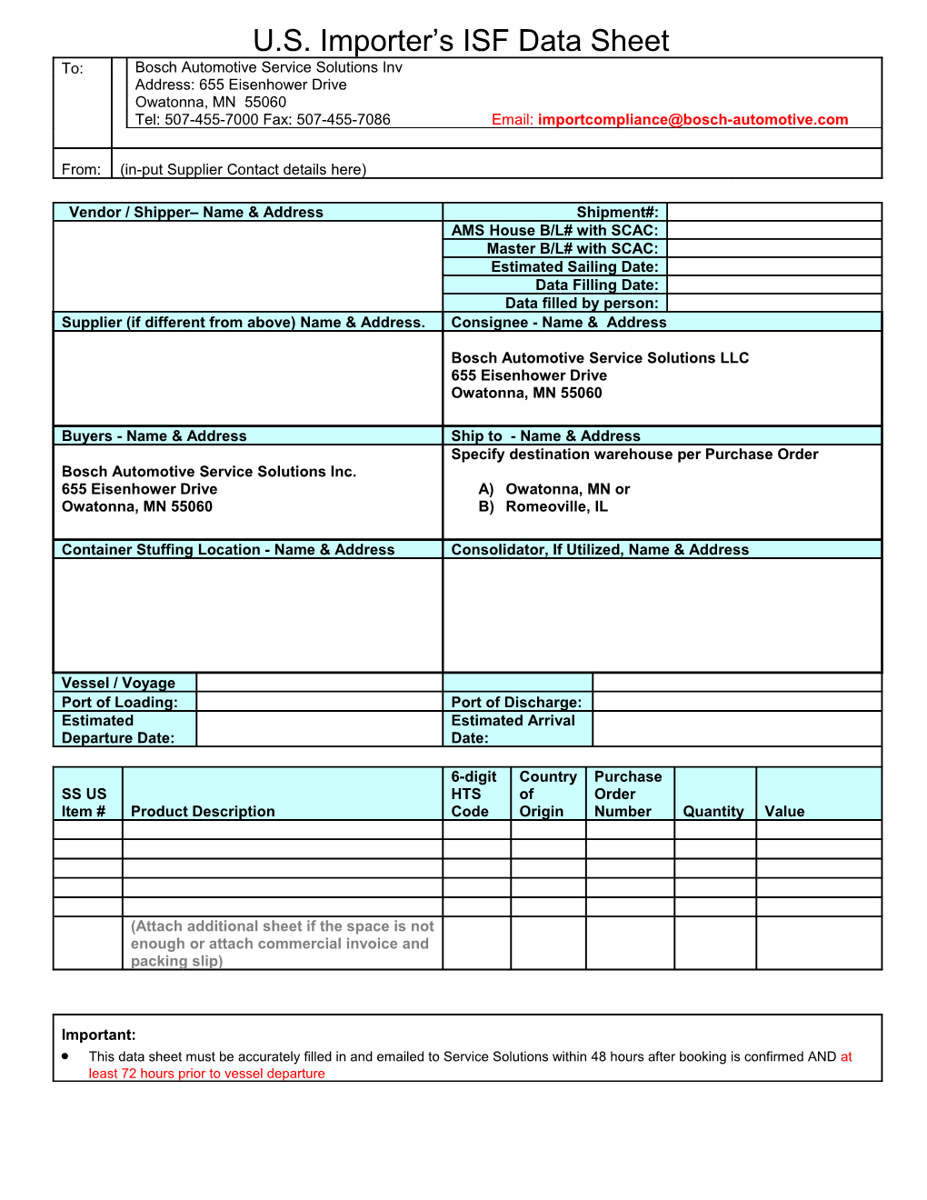 To: North Star (Shanghai) Logistics Management Consulting Co