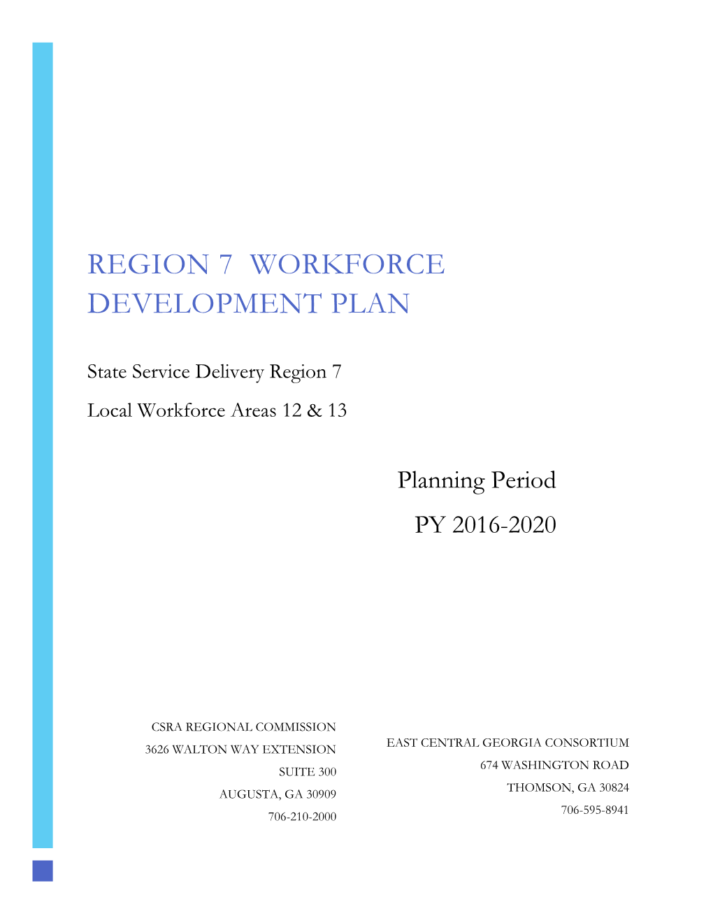 Region 7 Workforce Development Plan