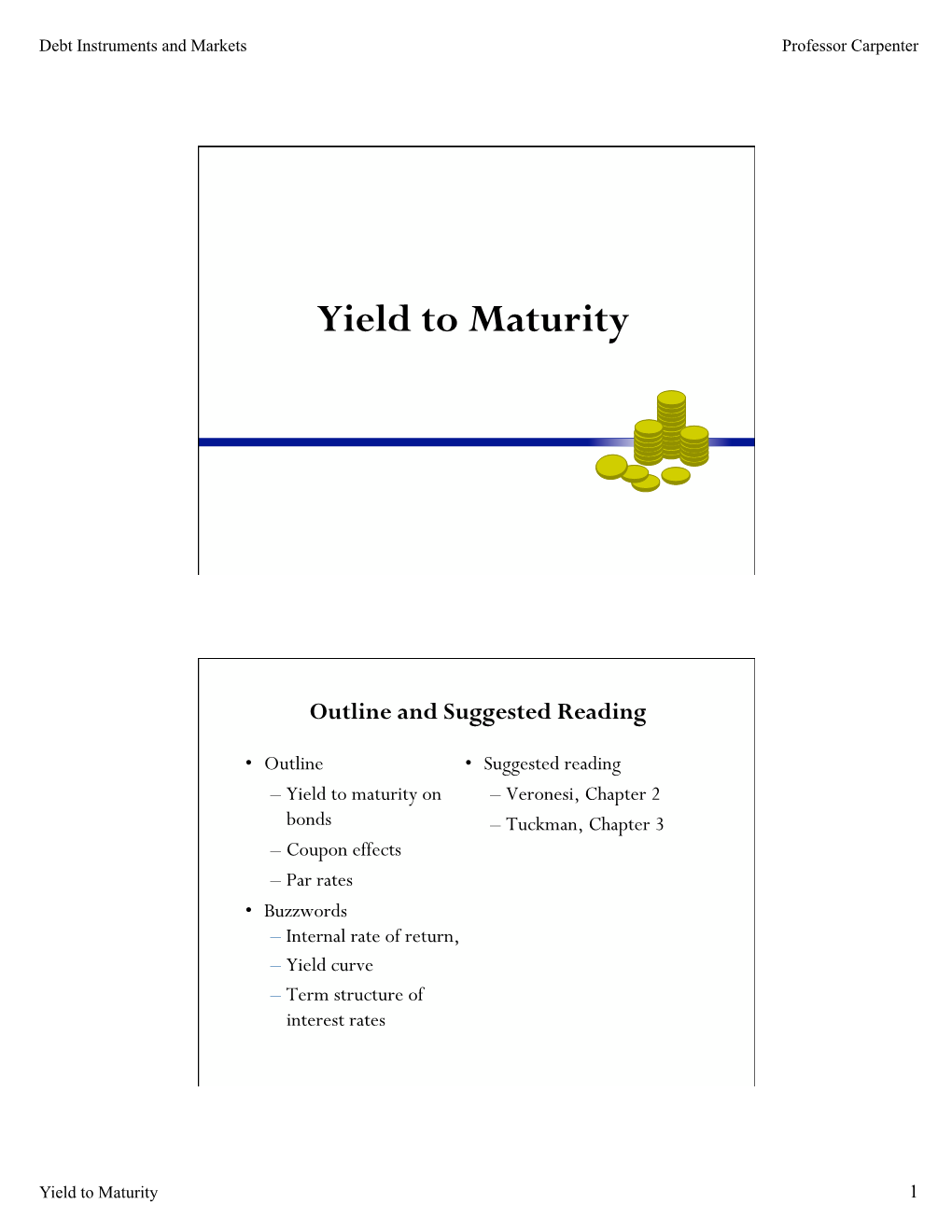 Yield to Maturity