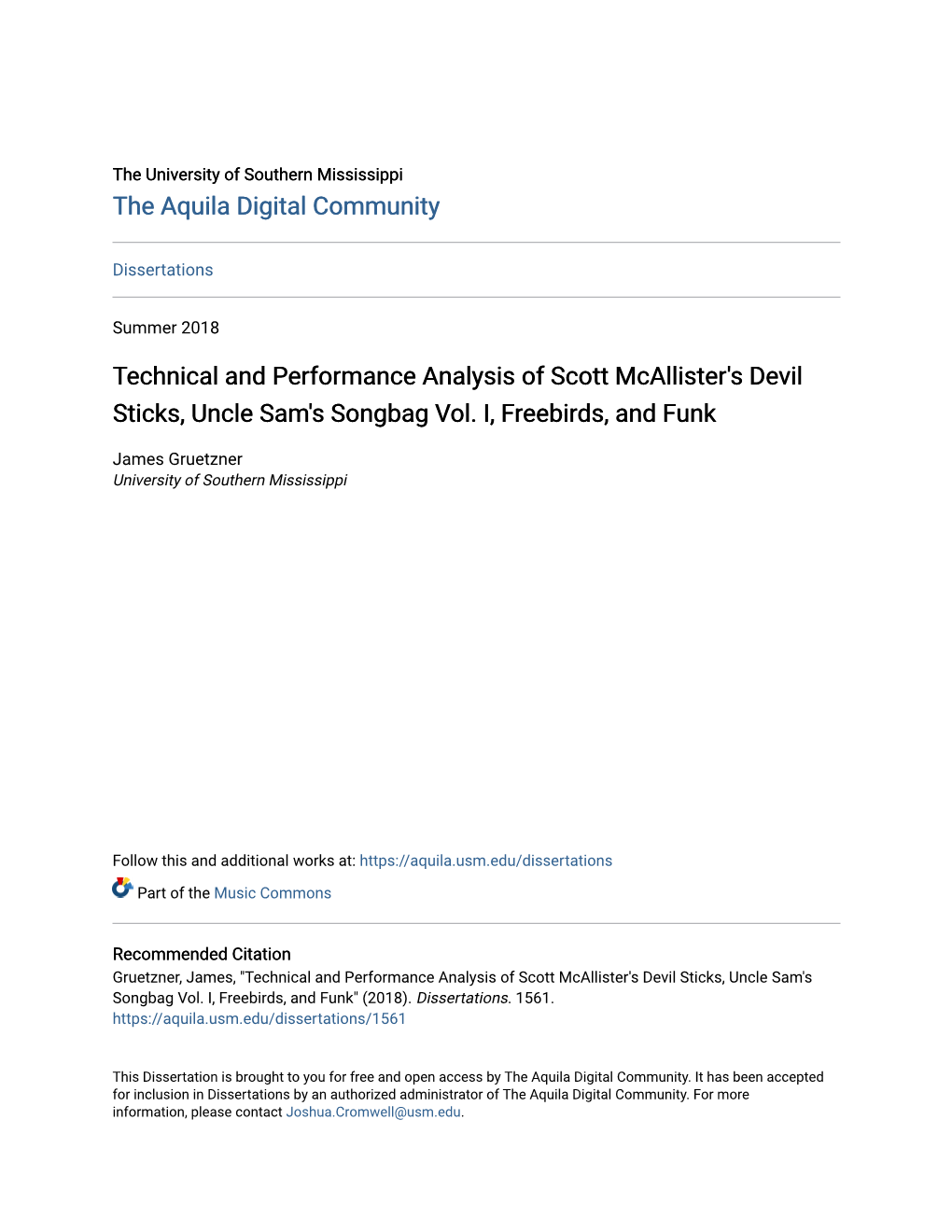 Technical and Performance Analysis of Scott Mcallister's Devil Sticks, Uncle Sam's Songbag Vol