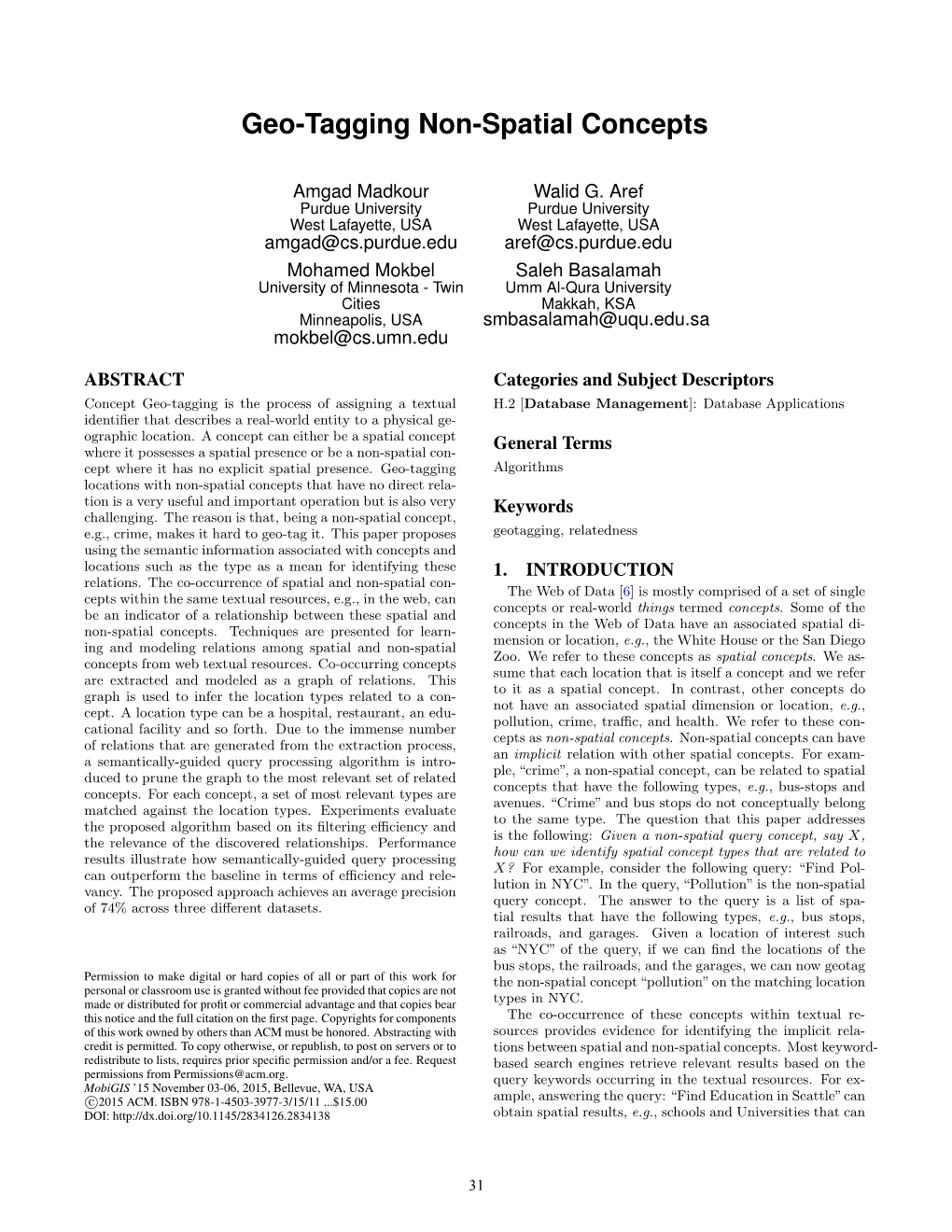 Geo-Tagging Non-Spatial Concepts