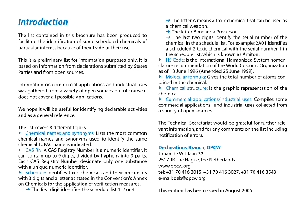 Introduction a Chemical Weapon