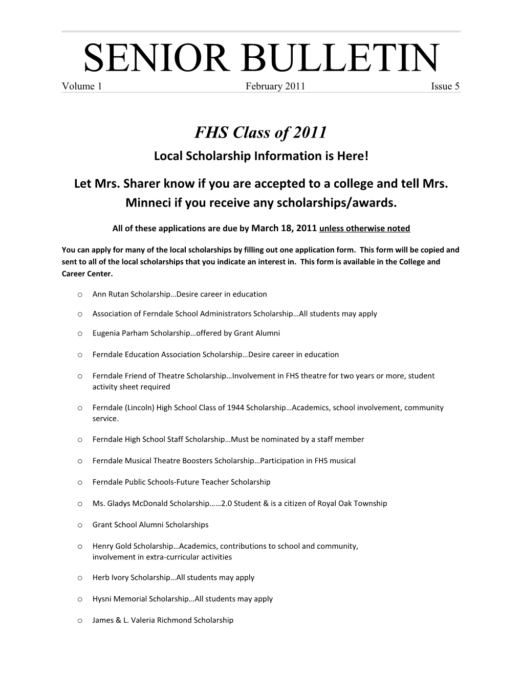 Local Scholarship Information Is Here!