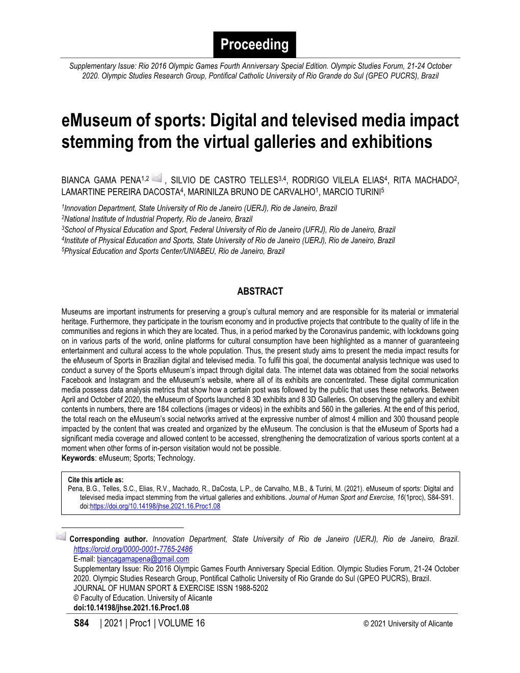 Emuseum of Sports: Digital and Televised Media Impact Stemming from the Virtual Galleries and Exhibitions
