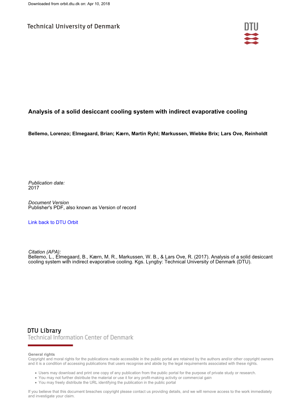 Analysis of a Solid Desiccant Cooling System with Indirect Evaporative Cooling