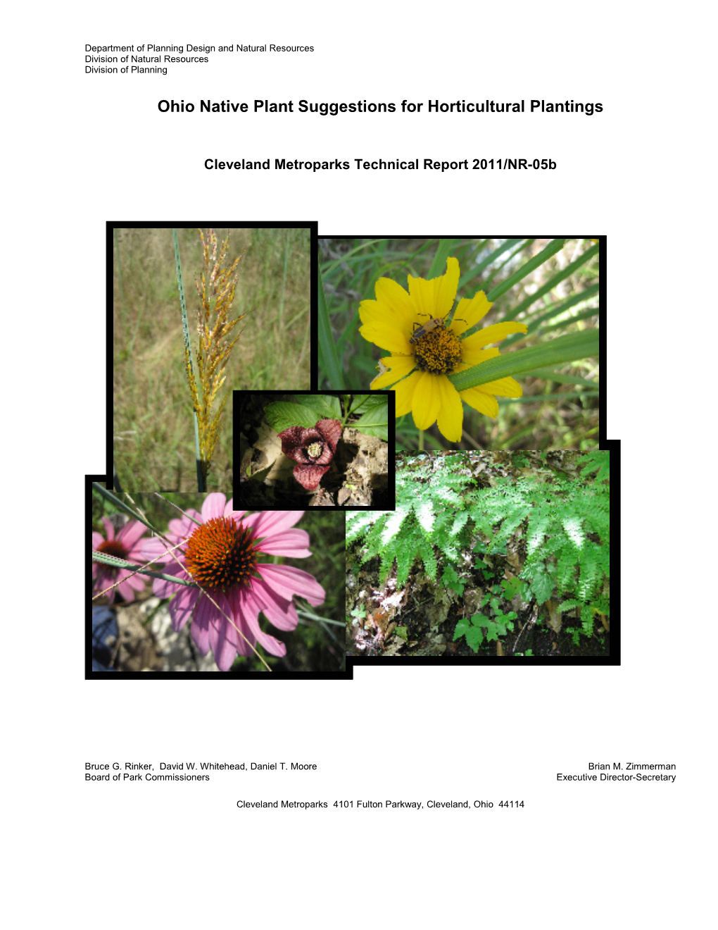 Ohio Native Plant Suggestions for Horticultural Plantings