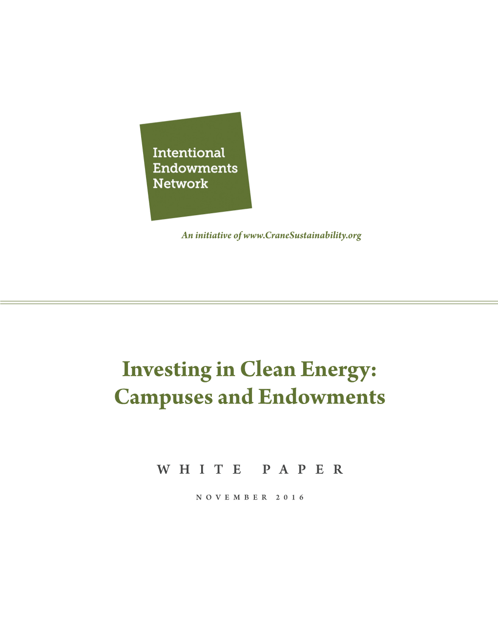 Investing in Clean Energy: Campuses and Endowments