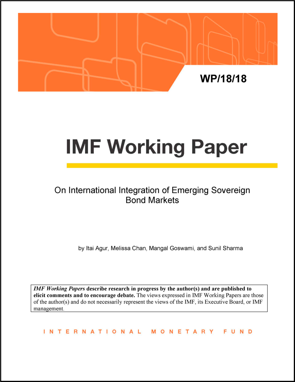 On International Integration of Emerging Sovereign Bond Markets