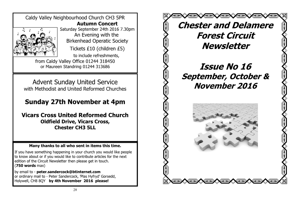 Chester and Delamere Forest Circuit Newsletter Issue No 16