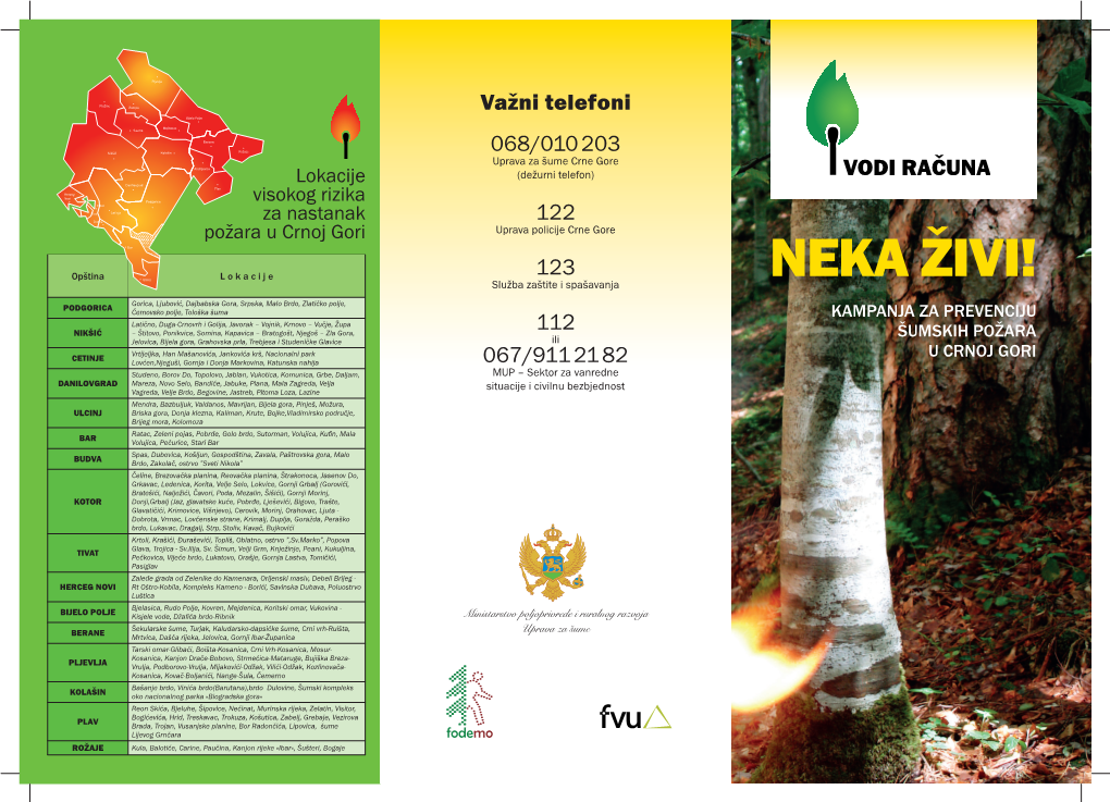 Brošura Za Kampanju O Prevenciji Šumskih Požara