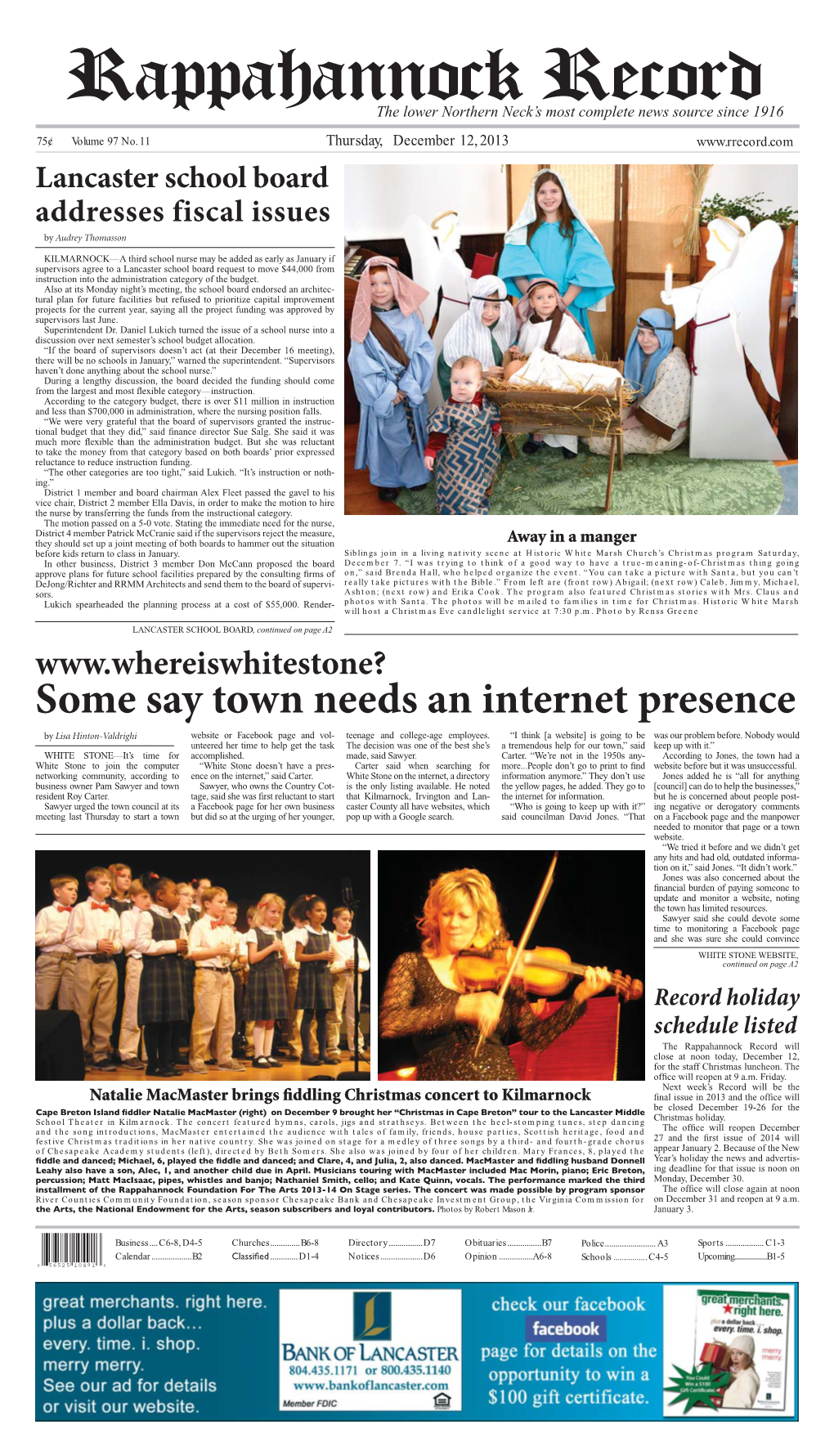 Rappahannock Record, December 19, 2013, Section A