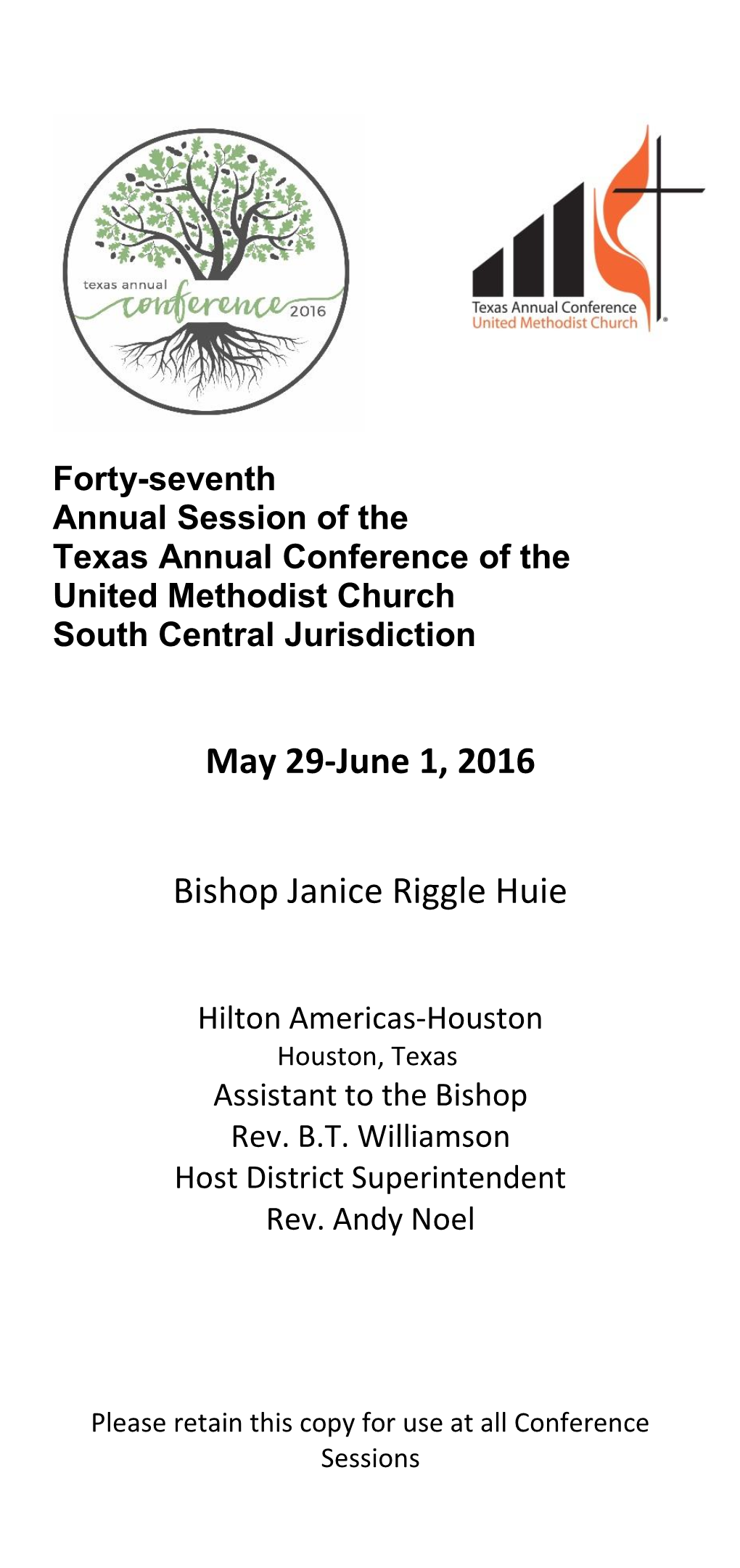 May 29-June 1, 2016 Bishop Janice Riggle Huie