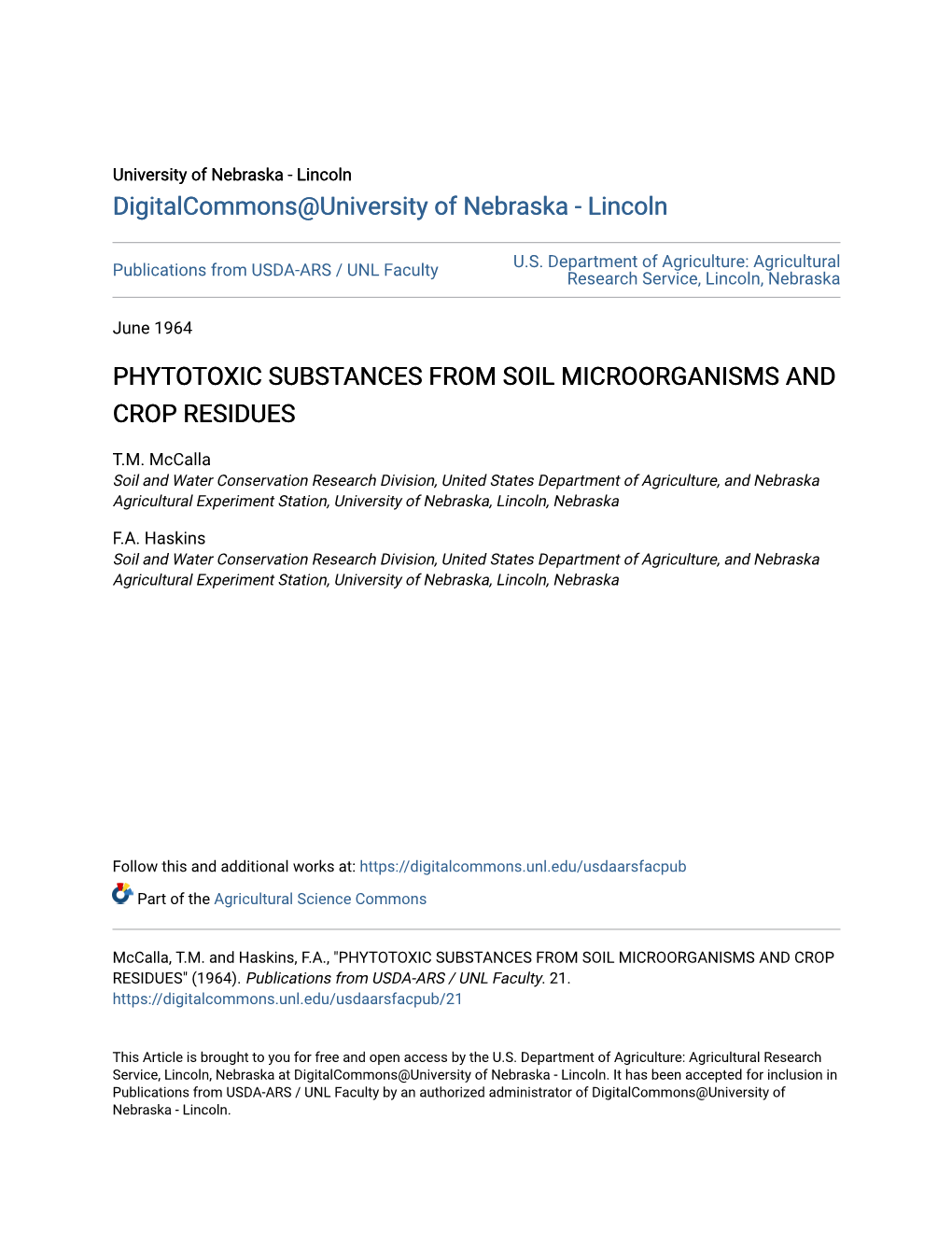 Phytotoxic Substances from Soil Microorganisms and Crop Residues