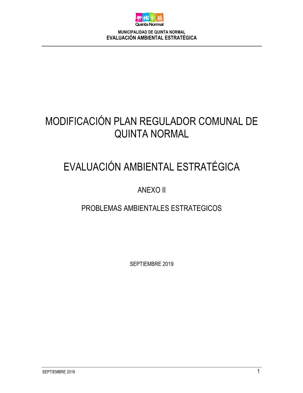 Modificación Plan Regulador Comunal De Quinta Normal Evaluación