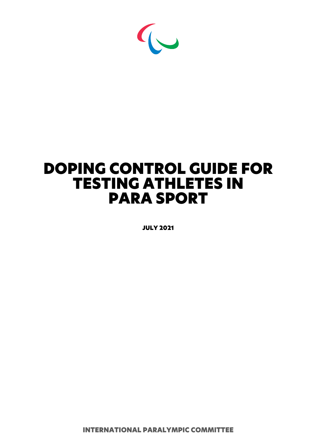 Doping Control Guide for Testing Athletes in Para Sport