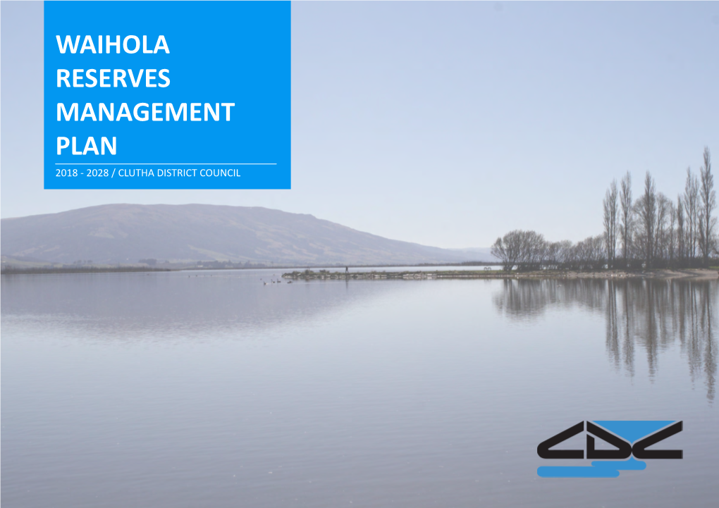 Waihola Reserves Management Plan