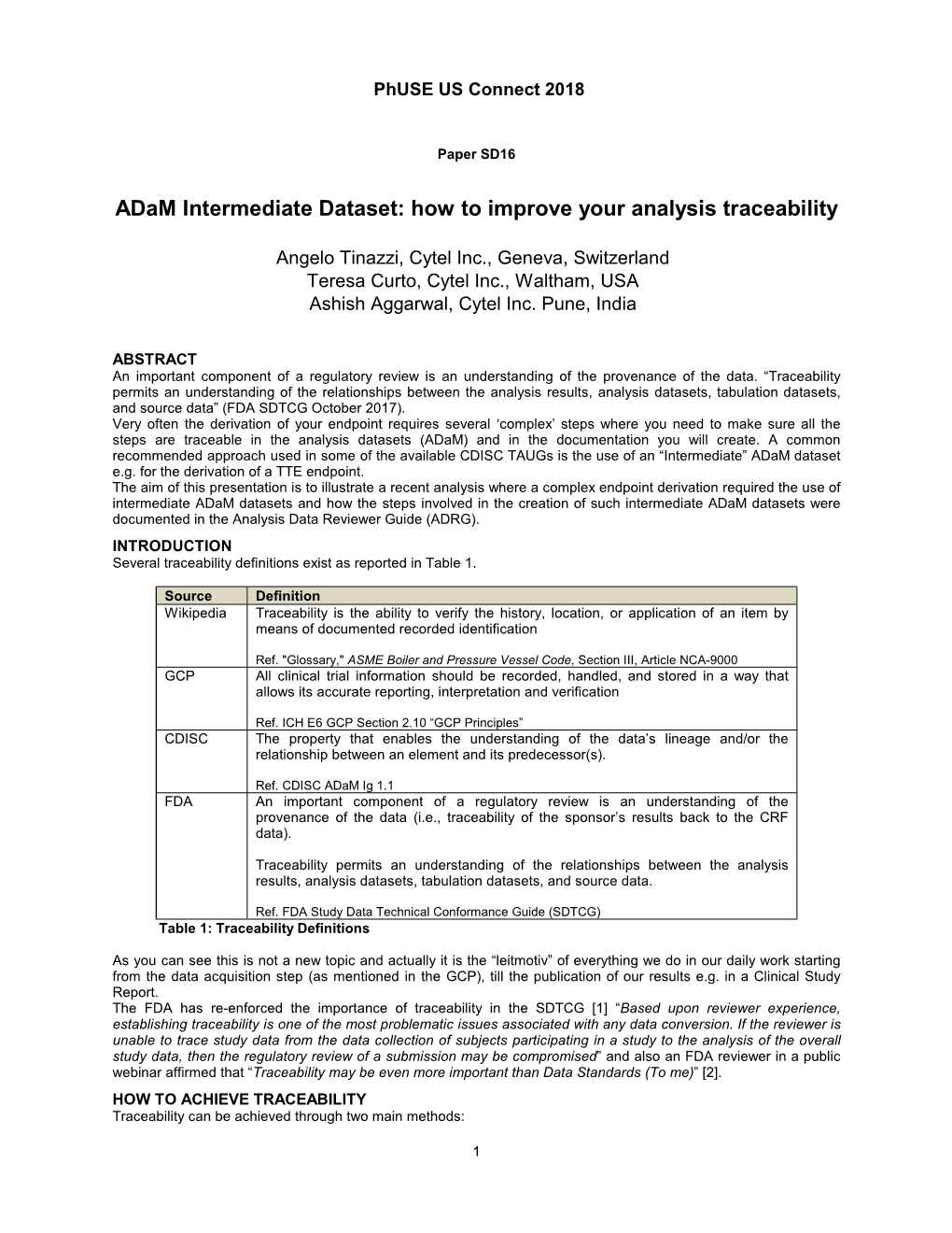 Adam Intermediate Dataset: How to Improve Your Analysis Traceability