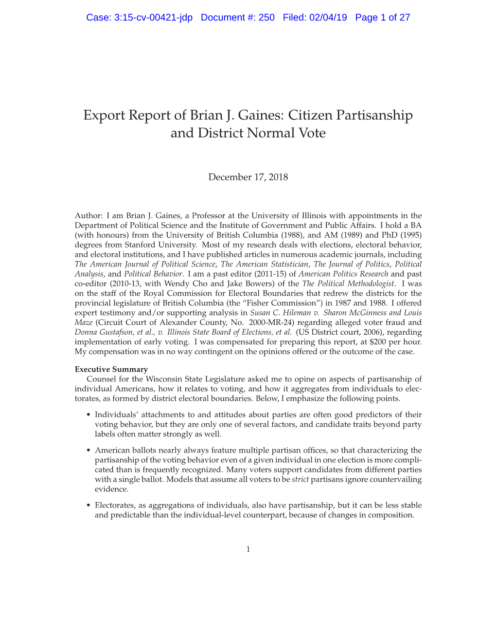 Expert Report of Brian Gaines