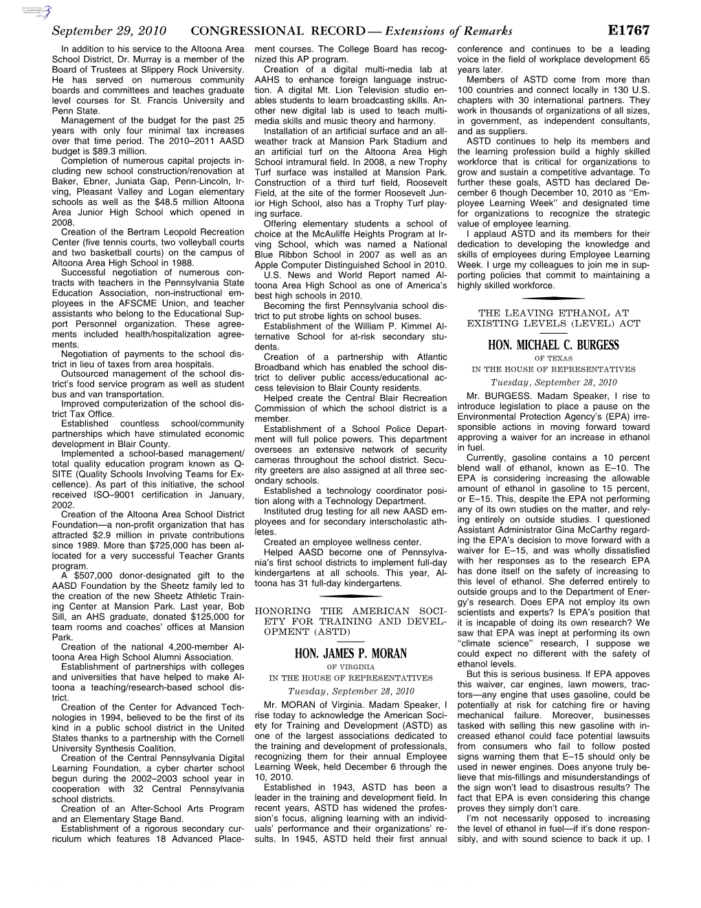 CONGRESSIONAL RECORD— Extensions of Remarks E1767 HON