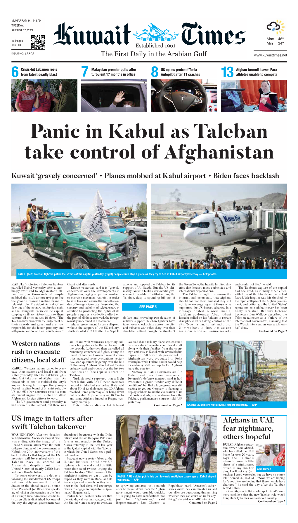 Panic in Kabul As Taleban Take Control of Afghanistan