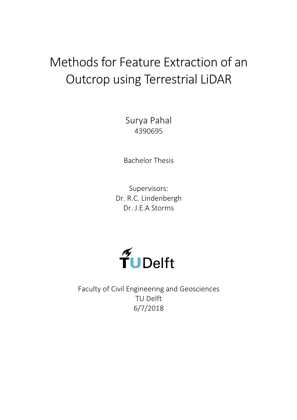 Methods for Feature Extraction of an Outcrop Using Terrestrial Lidar