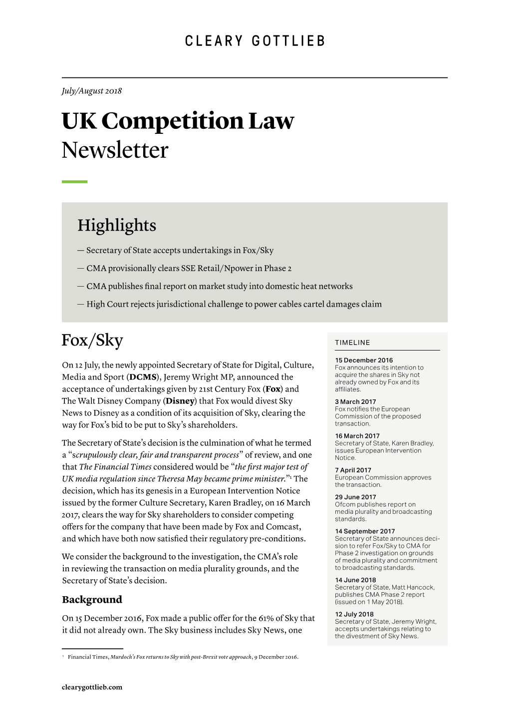 UK Competition Law Newsletter —