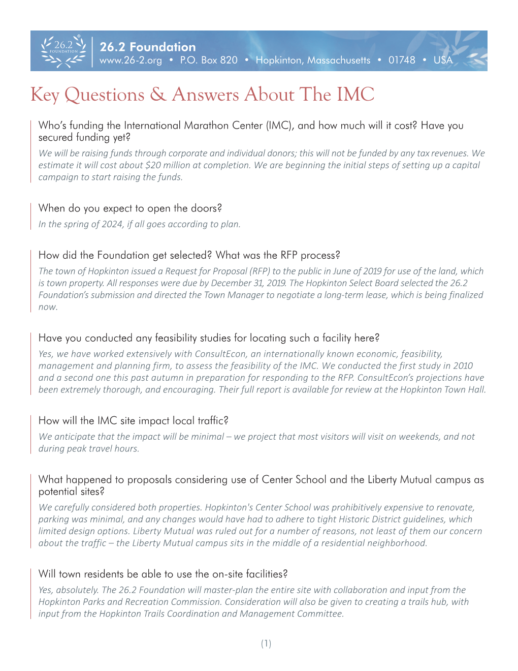 Key Questions & Answers About The