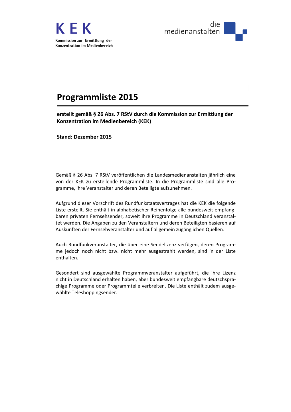 Programmliste 2015