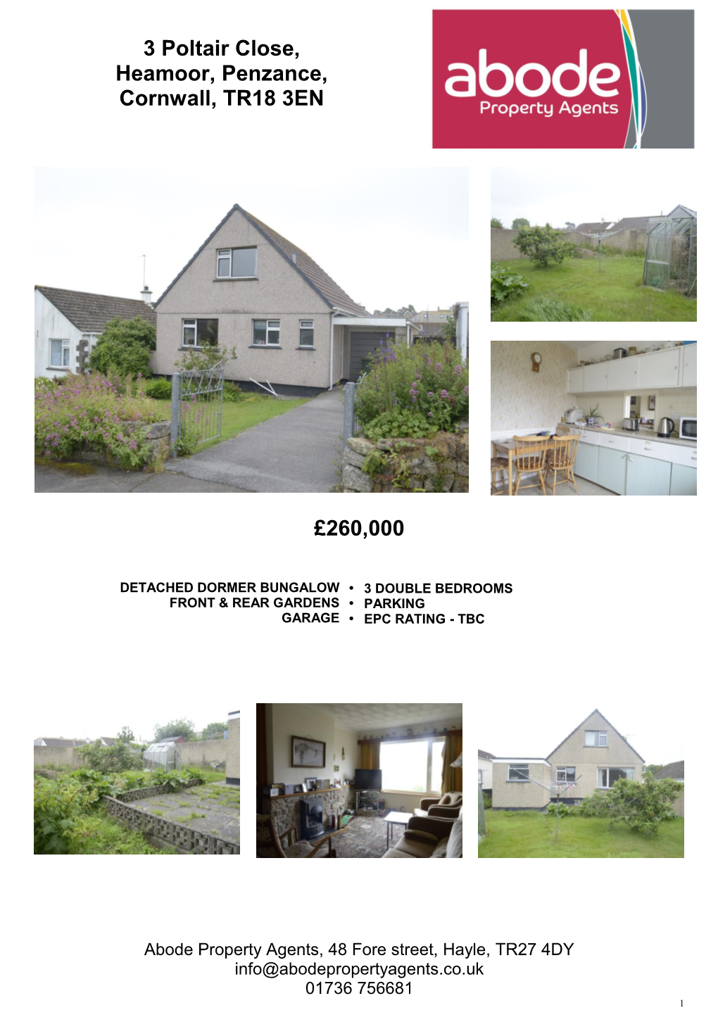 3 Poltair Close, Heamoor, Penzance, Cornwall, TR18 3EN £260,000