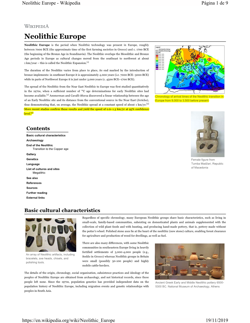 Neolithic Europe - Wikipedia Página 1 De 9