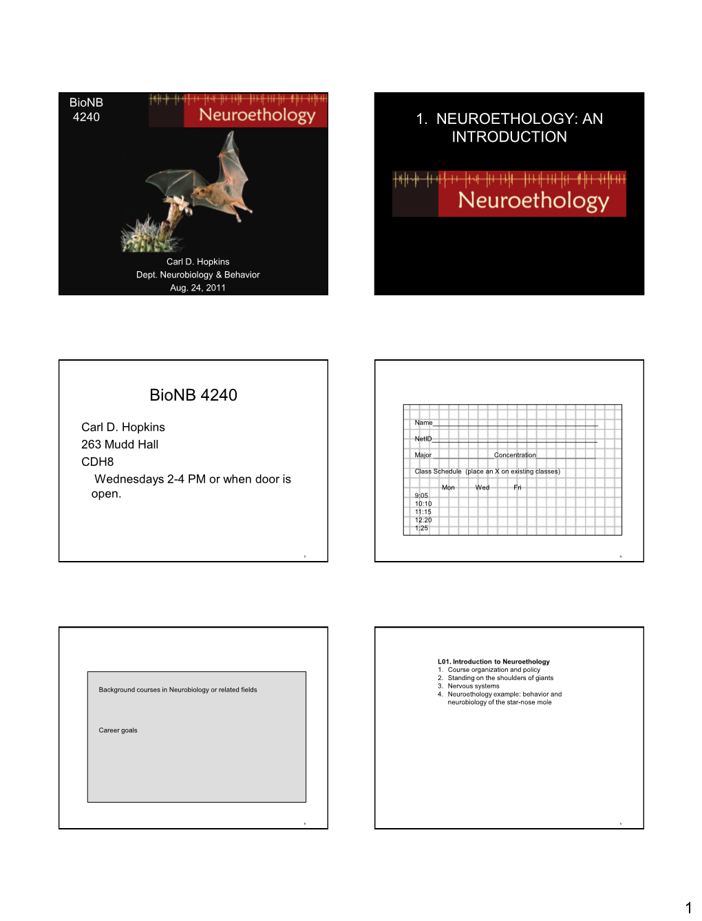 Bionb 424 Neuroethology