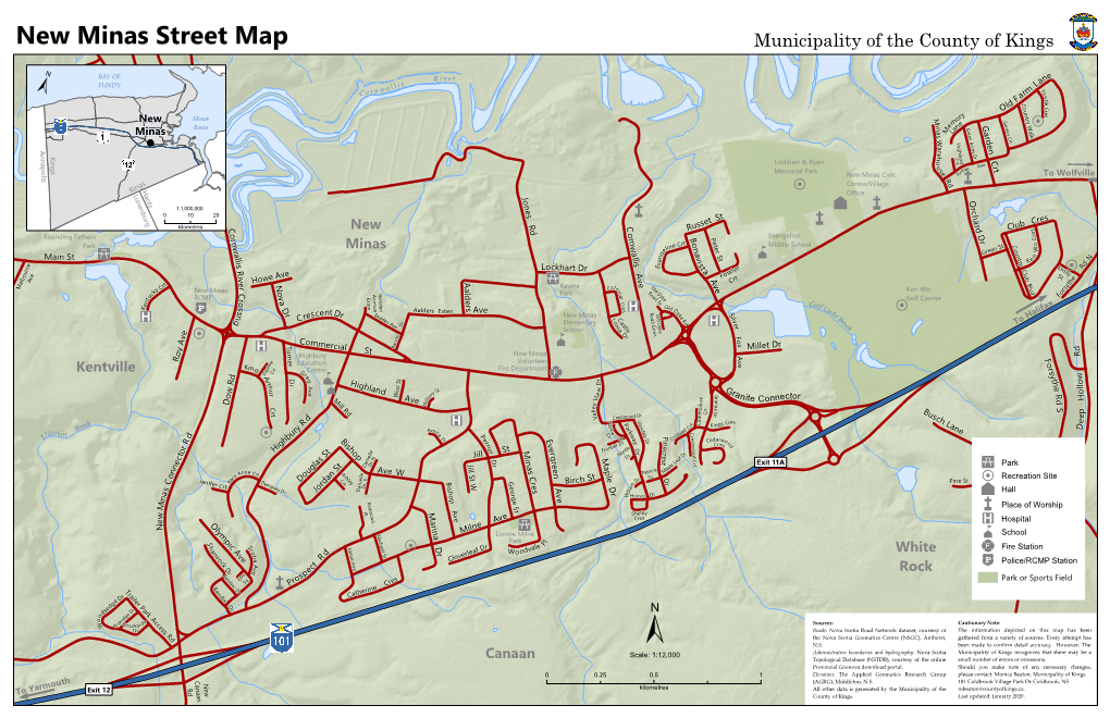 New Minas Street Map Municipality of the County of Kings
