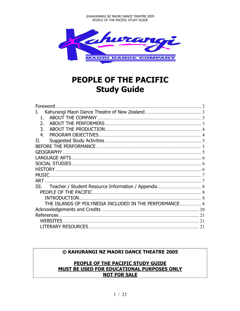 People of the Pacific Study Guide