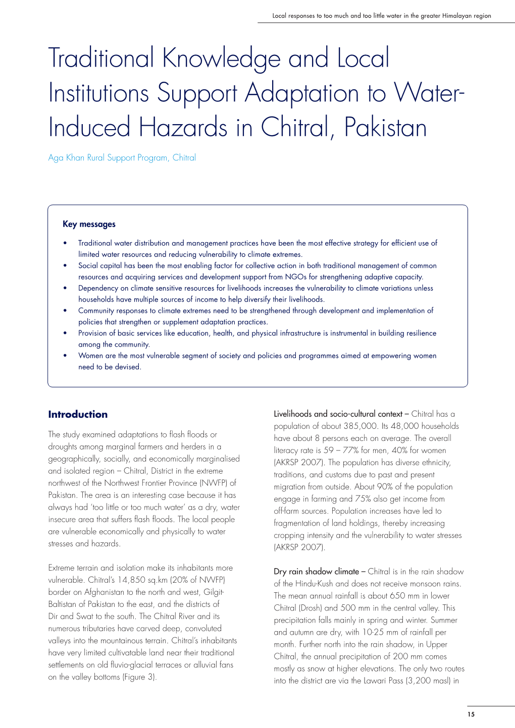 Induced Hazards in Chitral, Pakistan