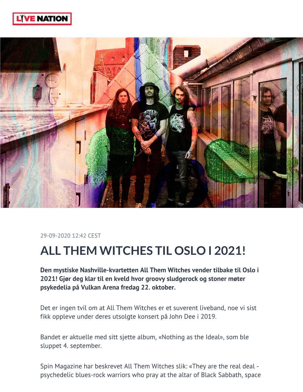 All Them Witches Til Oslo I 2021!