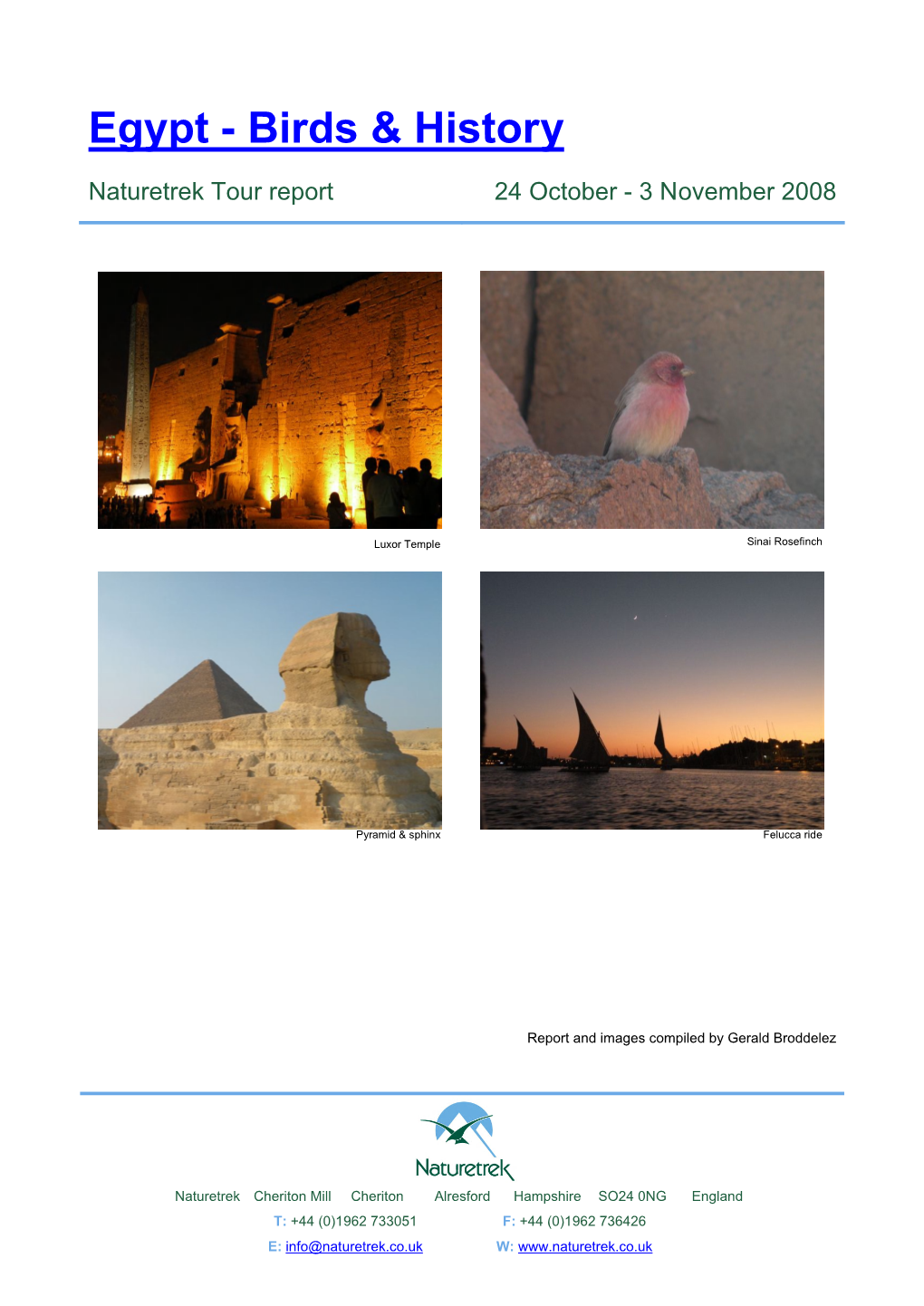 Egypt - Birds & History