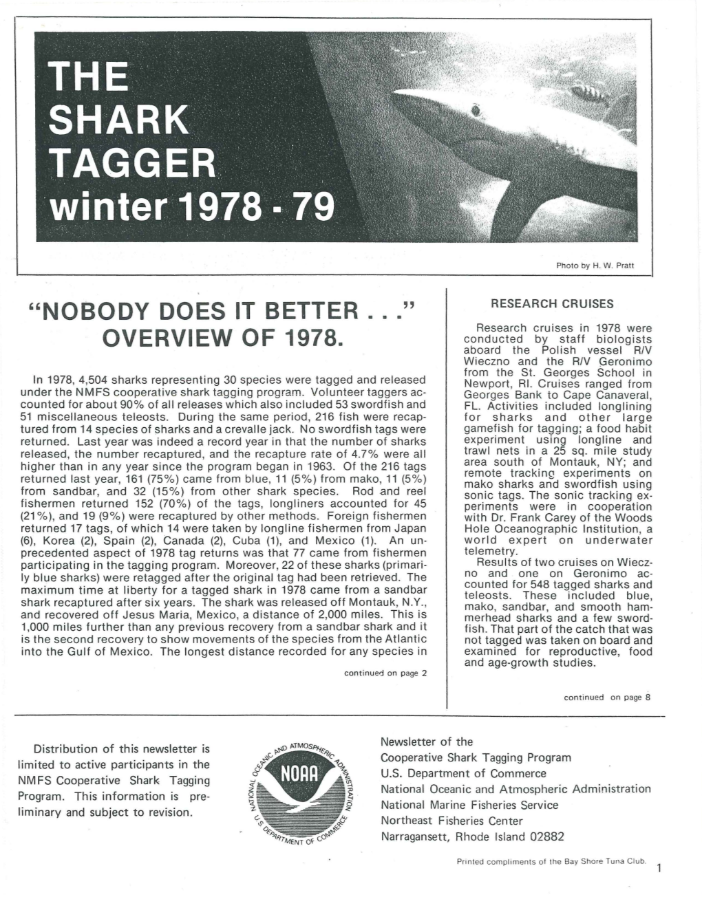 The Shark Tagger 1978-1979