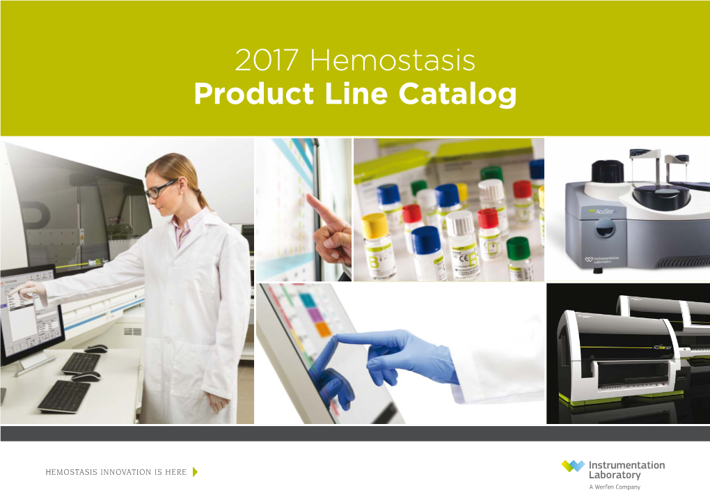 2017 Hemostasis Product Line Catalog