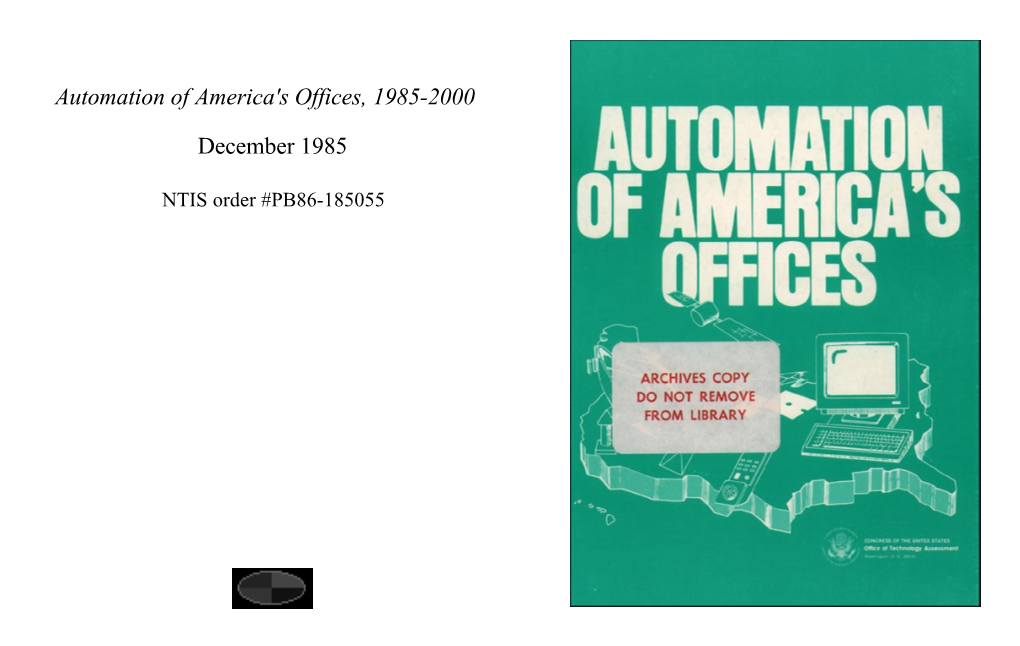 Automation of America's Offices, 1985-2000