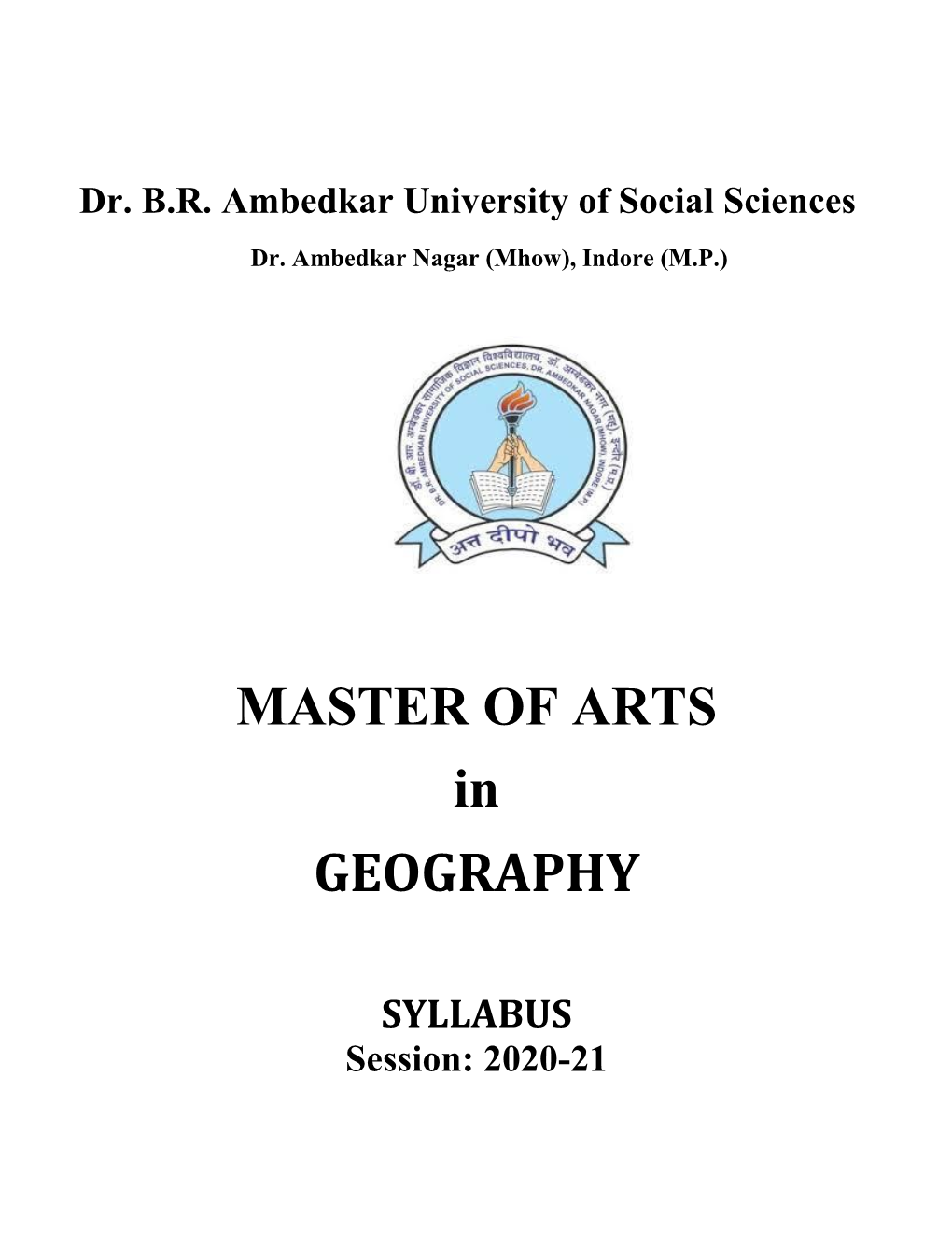 Syllabus MA Geography 2020-21